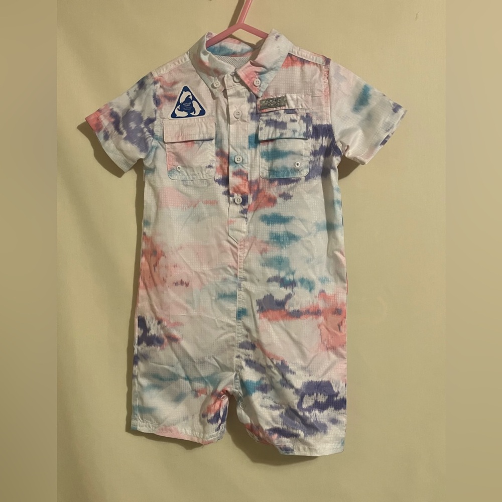 Ocean + Coast Multicolor Short Sleeve Vented Moisture Wicking 24 Month One Piece